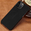 Classic Brown Genuine Leather Phone Case for iPhone 13 14 Pro Max 12 Mini 11 12 Pro Max Leather Cover Bumper Phone Case Compatible With iPhone Genuine Leather Slim Back Cover - Black / For iPhone 14