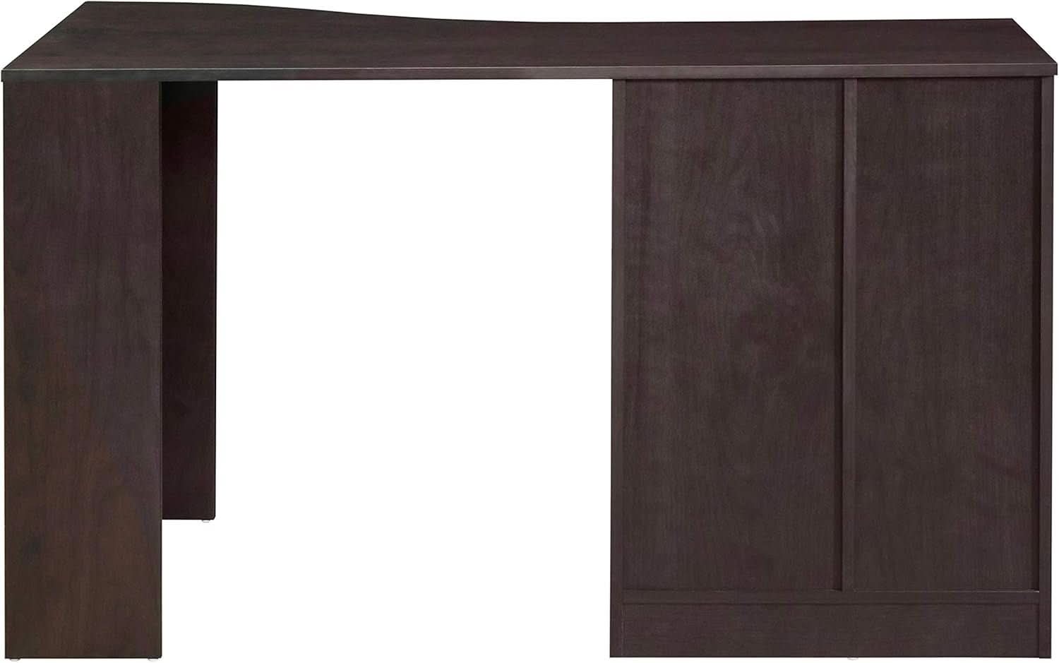 Classic Espresso Office Desk with Storage Shelves and Drawers