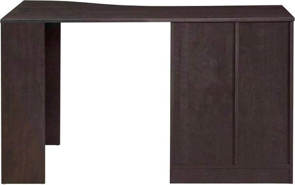 Classic Espresso Office Desk with Storage Shelves and Drawers