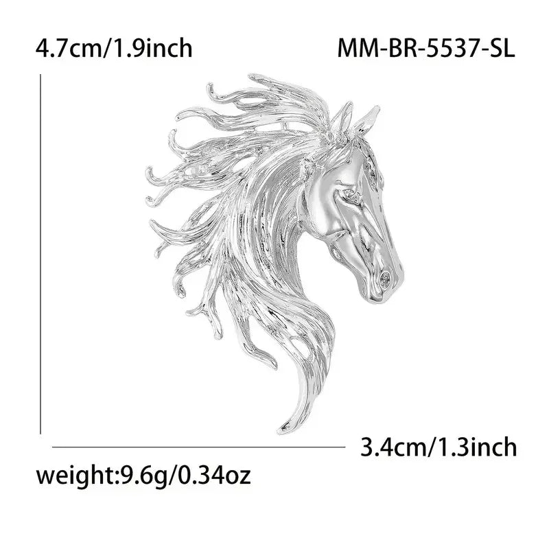 Classic Horse Brooch Suitable for Women's Neutral Wear Twelve Zodiac Animal Rhinestone Pin Can Be Used as a Necklace Badge Ideal for Casual Outings Parties Banquets and Friend Gatherings Perfect New Year Gift Elegant Jewelry