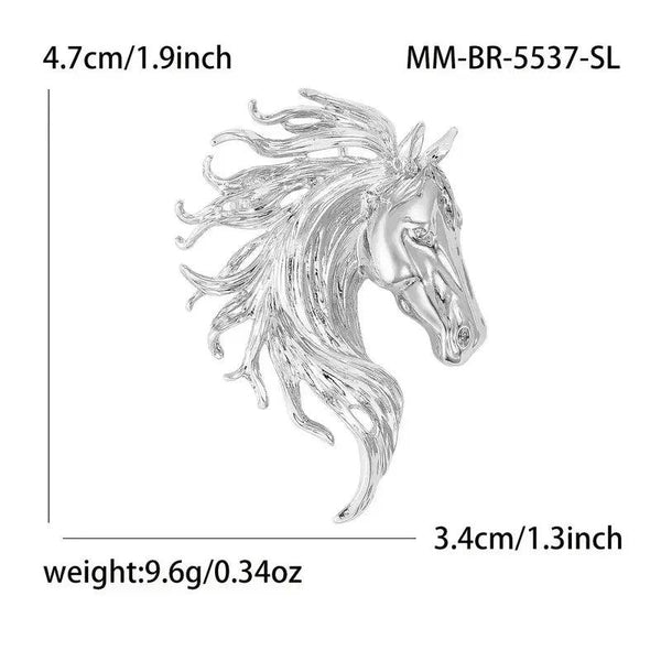 Classic Horse Brooch Suitable for Women's Neutral Wear Twelve Zodiac Animal Rhinestone Pin Can Be Used as a Necklace Badge Ideal for Casual Outings Parties Banquets and Friend Gatherings Perfect New Year Gift Elegant Jewelry