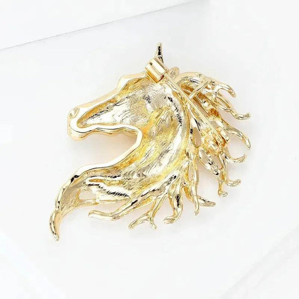 Classic Horse Brooch Suitable for Women's Neutral Wear Twelve Zodiac Animal Rhinestone Pin Can Be Used as a Necklace Badge Ideal for Casual Outings Parties Banquets and Friend Gatherings Perfect New Year Gift Elegant Jewelry