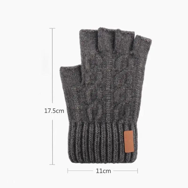 Classic Knitted Fingerless Winter  Unisex Outdoor Gloves For Men Women Retro Soft Unisex Stretch Elastic Warm Half Finger Cycling Gloves