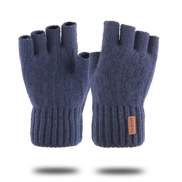 Classic Knitted Fingerless Winter  Unisex Outdoor Gloves For Men Women Retro Soft Unisex Stretch Elastic Warm Half Finger Cycling Gloves