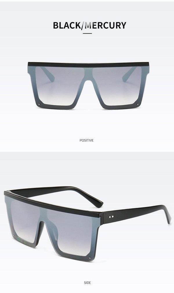 Classic Male Big Black Sunglasses For Men & Women New Fashionable Design New Mirror Pink Square  Oversize Square Sunglasses for Women Men
