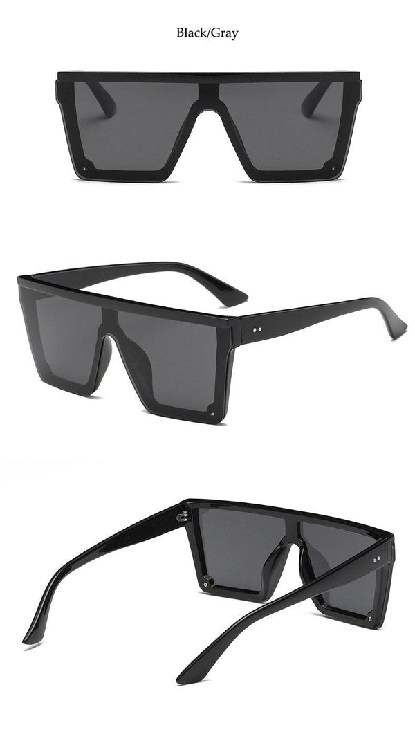 Classic Male Big Black Sunglasses For Men & Women New Fashionable Design New Mirror Pink Square  Oversize Square Sunglasses for Women Men