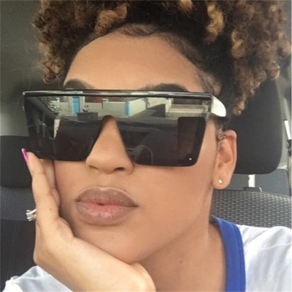 Classic Male Big Black Sunglasses For Men & Women New Fashionable Design New Mirror Pink Square  Oversize Square Sunglasses for Women Men