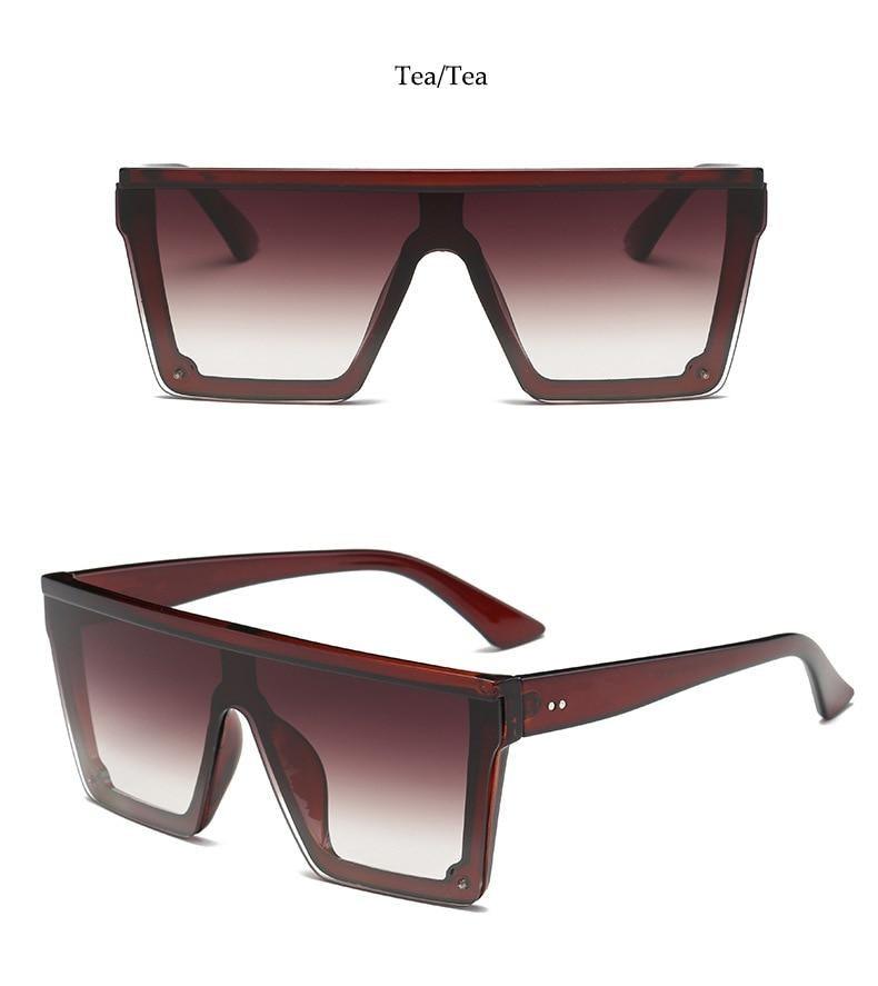 Classic Male Big Black Sunglasses For Men & Women New Fashionable Design New Mirror Pink Square  Oversize Square Sunglasses for Women Men