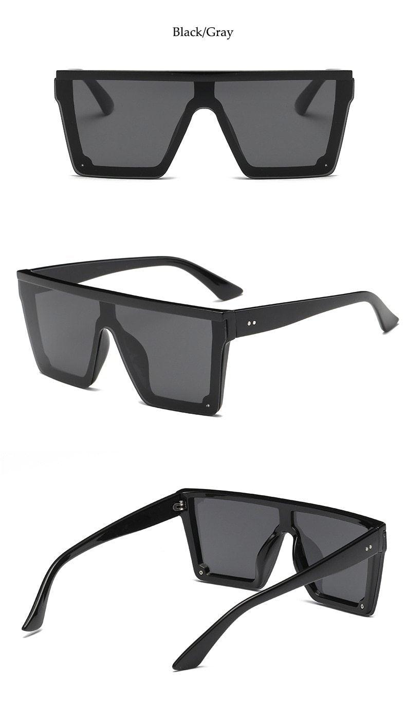 Classic Male Big Black Sunglasses For Men & Women New Fashionable Design New Mirror Pink Square  Oversize Square Sunglasses for Women Men