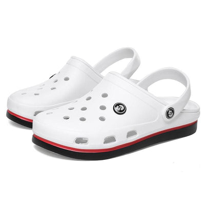 Classic Men Clogs Slippers Soft Bottom Beach Fashion Clogs Men Sandals Comfortable Breathable Ankle-Wrap Anti-Slip Casual Water Shoe Beach Shower Sandals Summer Slippers