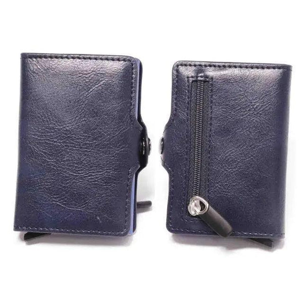 Classic Multifunction Automatic Aluminum Alloy Leather Credit Card Holder Retro New Pop-Up Card Ejector Business Wallets For Men