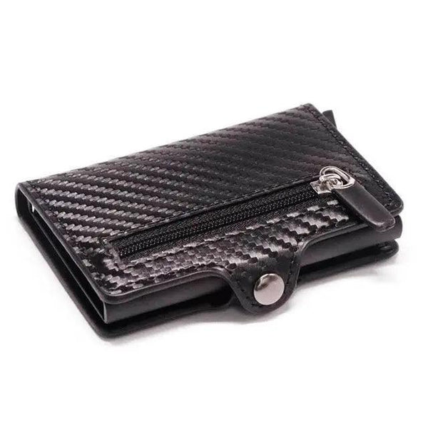 Classic Multifunction Automatic Aluminum Alloy Leather Credit Card Holder Retro New Pop-Up Card Ejector Business Wallets For Men