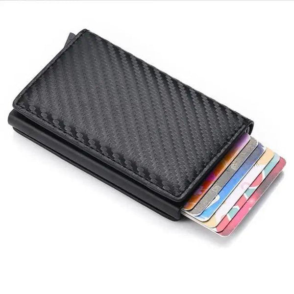 Classic Multifunction Automatic Aluminum Alloy Leather Credit Card Holder Retro New Pop-Up Card Ejector Business Wallets For Men