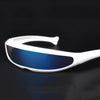 Classic Narrow Cyclops Visor Style Sunglasses For Men & Women Laser Eyeglasses Trendy Mirrored Lens Eyewear Glasses Cyclops Sunglasses Robot Space Costume Color Mirrored Lens