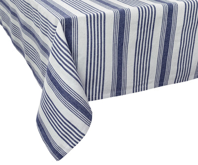 Blue French Stripe Tablecloth