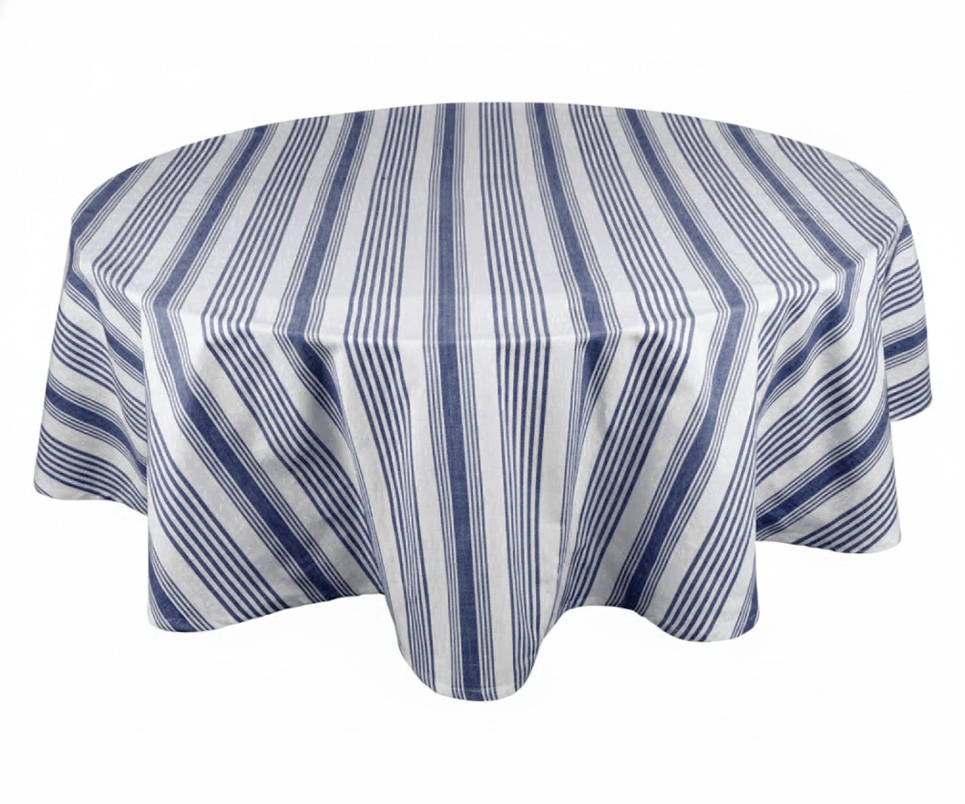 Striped Round Tablecloth - Navy