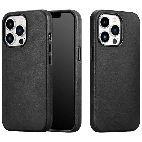 Classic Simple Brown Black Shockproof Drop Proof Phone Case Protective Genuine Leather Case for iPhone 13 Pro Max Business Case for iPhone 13 Mini Classic Magnetic Charging Phone Back Cover