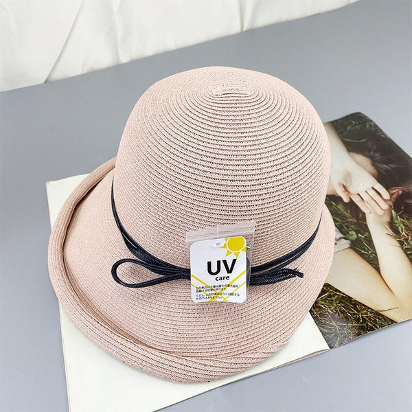 Classic Style Straw Hat Women Foldable Traveling Summer Women's Big Sun Hat Vintage Design Wide Side Straw Hat Female Summer Beach Hat Holiday Party Cap 56-58CM