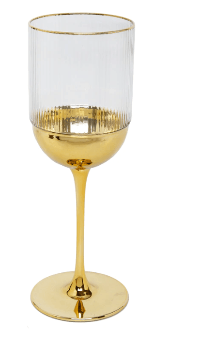 Set of 6 Water Glasses with Gold Dipped Bottom - 3