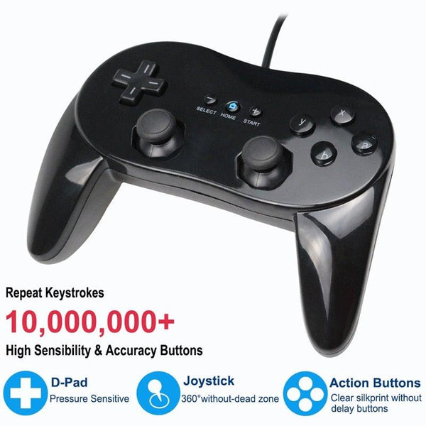 Classic White And Black Wired Pro Remote Game Controller Compatible With PC Laptop