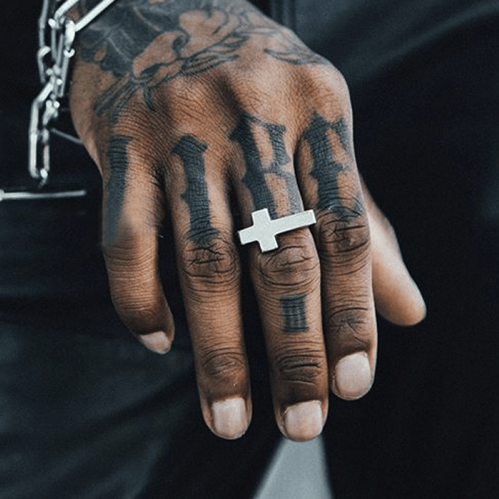 Classic Sideways Cross Stainless Steel Ring
