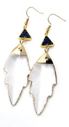 Clear Quartz Leaf Earrings 