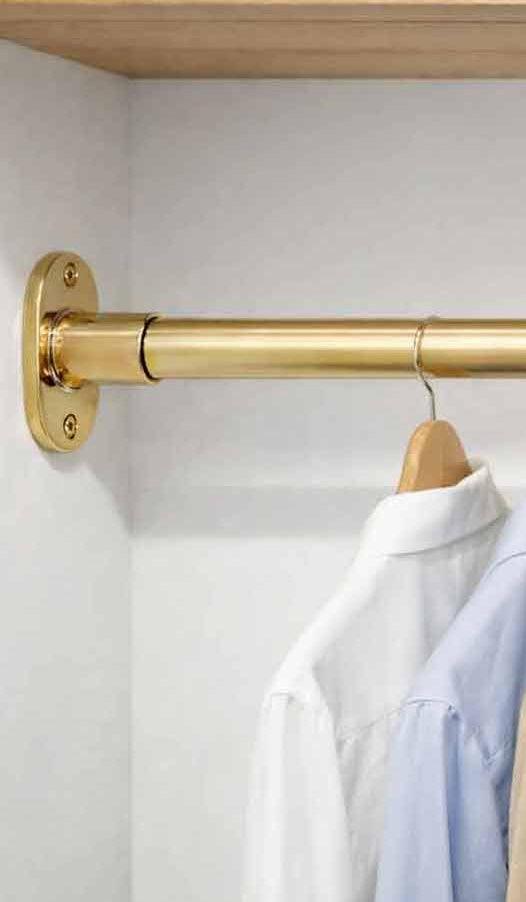 Closet Rod – Unlacquered Polished Brass