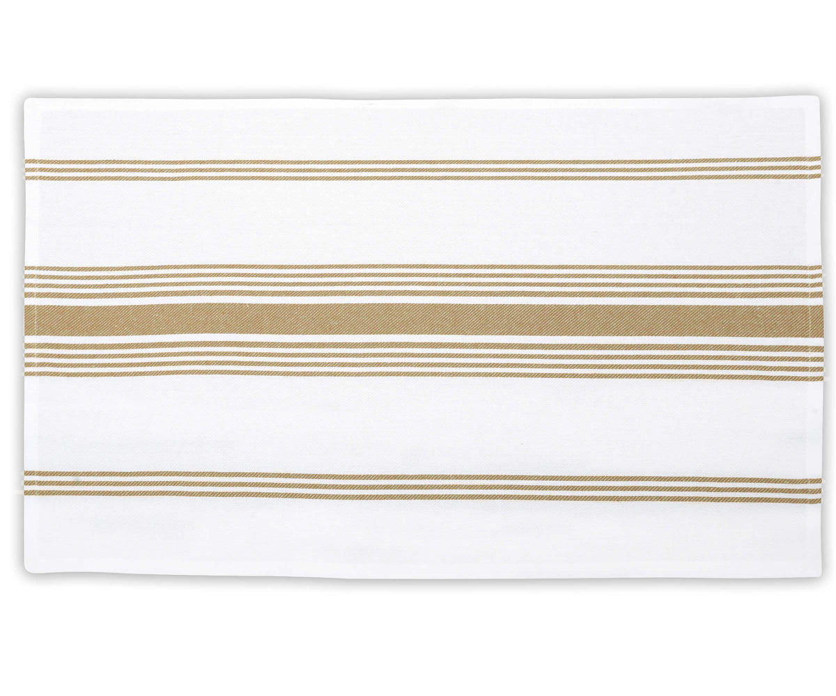 Beige Stripe Kitchen Towels  Set of 4