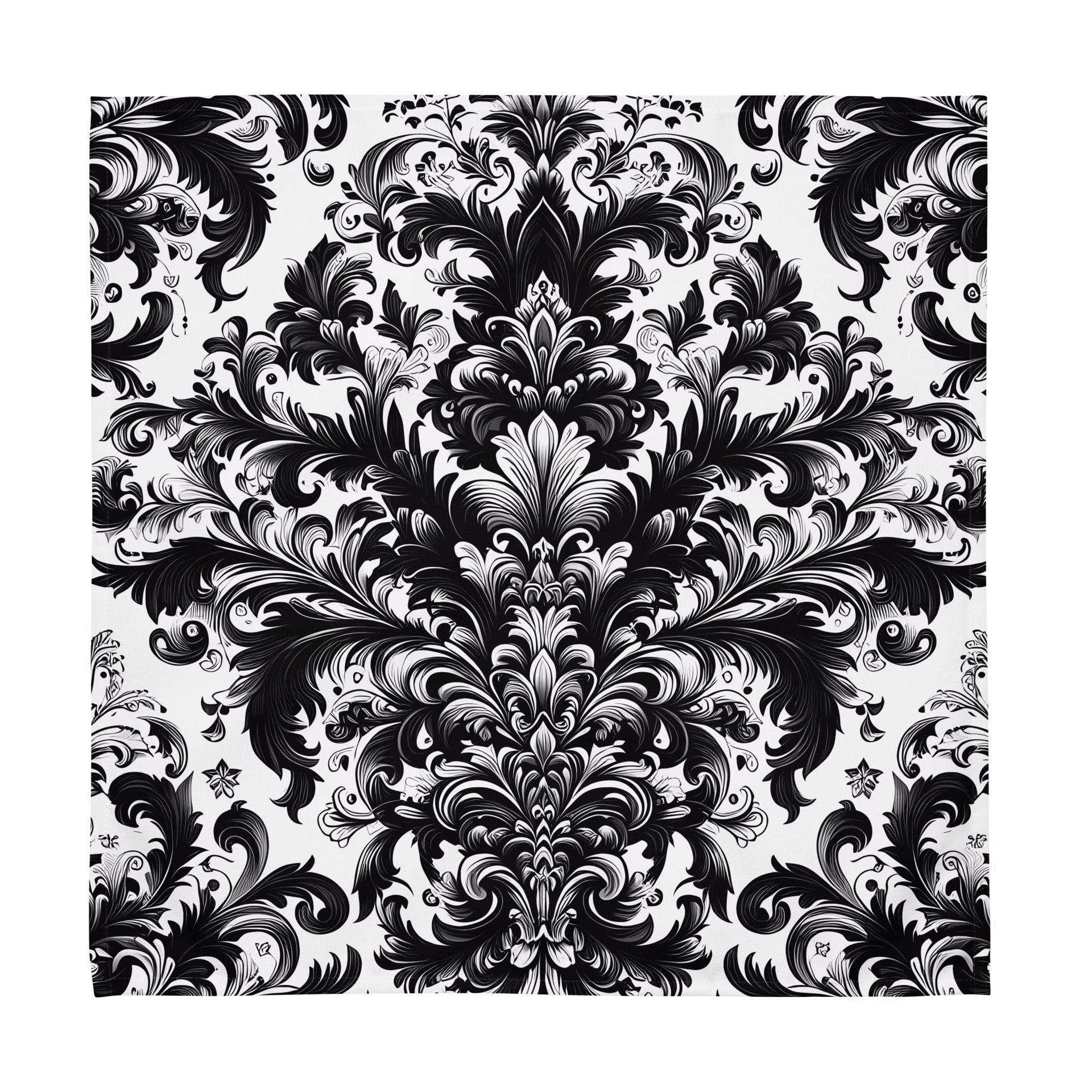 Black and White Damask Cloth Napkin Set – Elegant Reusable Fabric Napkins for Dining & Events