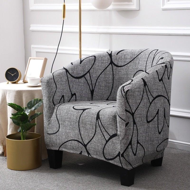 Club Chair Cover Armchair Slipcover Geometric Printed Small Sofa Covers Protect For Pets Chair Decoration Chair Slipcover Decoration Club Chair Cover Spandex Elastic Armchair Slipcover Geometric Printed Small Sofa Covers Protect For Living Room Hotel Bar
