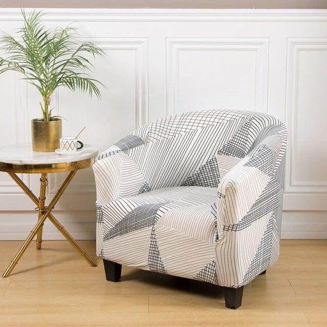 Club Chair Cover Armchair Slipcover Geometric Printed Small Sofa Covers Protect For Pets Chair Decoration Chair Slipcover Decoration Club Chair Cover Spandex Elastic Armchair Slipcover Geometric Printed Small Sofa Covers Protect For Living Room Hotel Bar