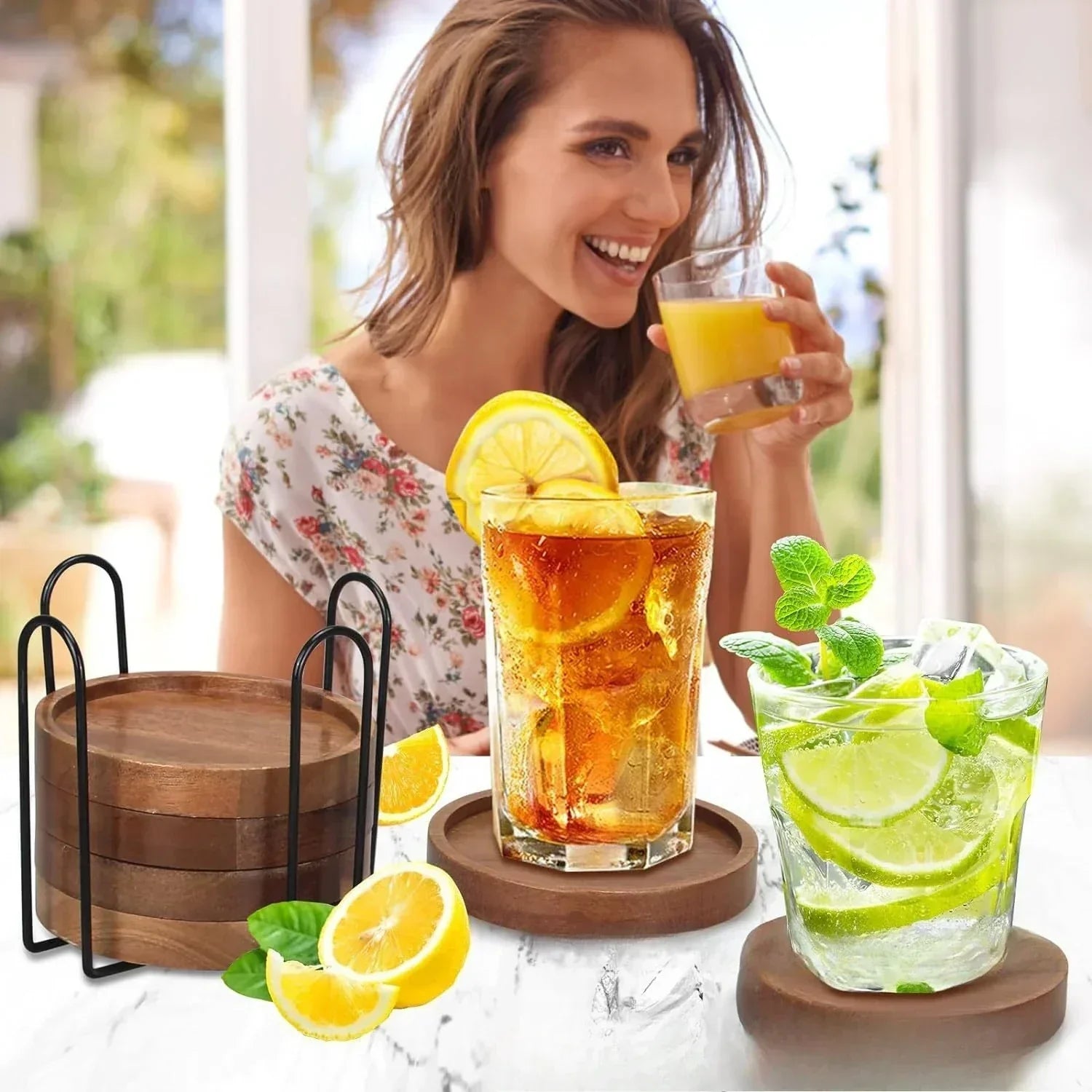 Coasters - Absorbent Wood Set