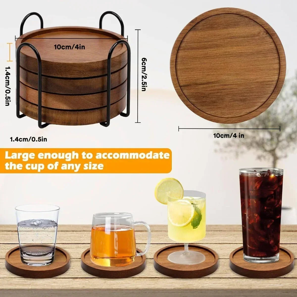 Coasters - Absorbent Wood Set