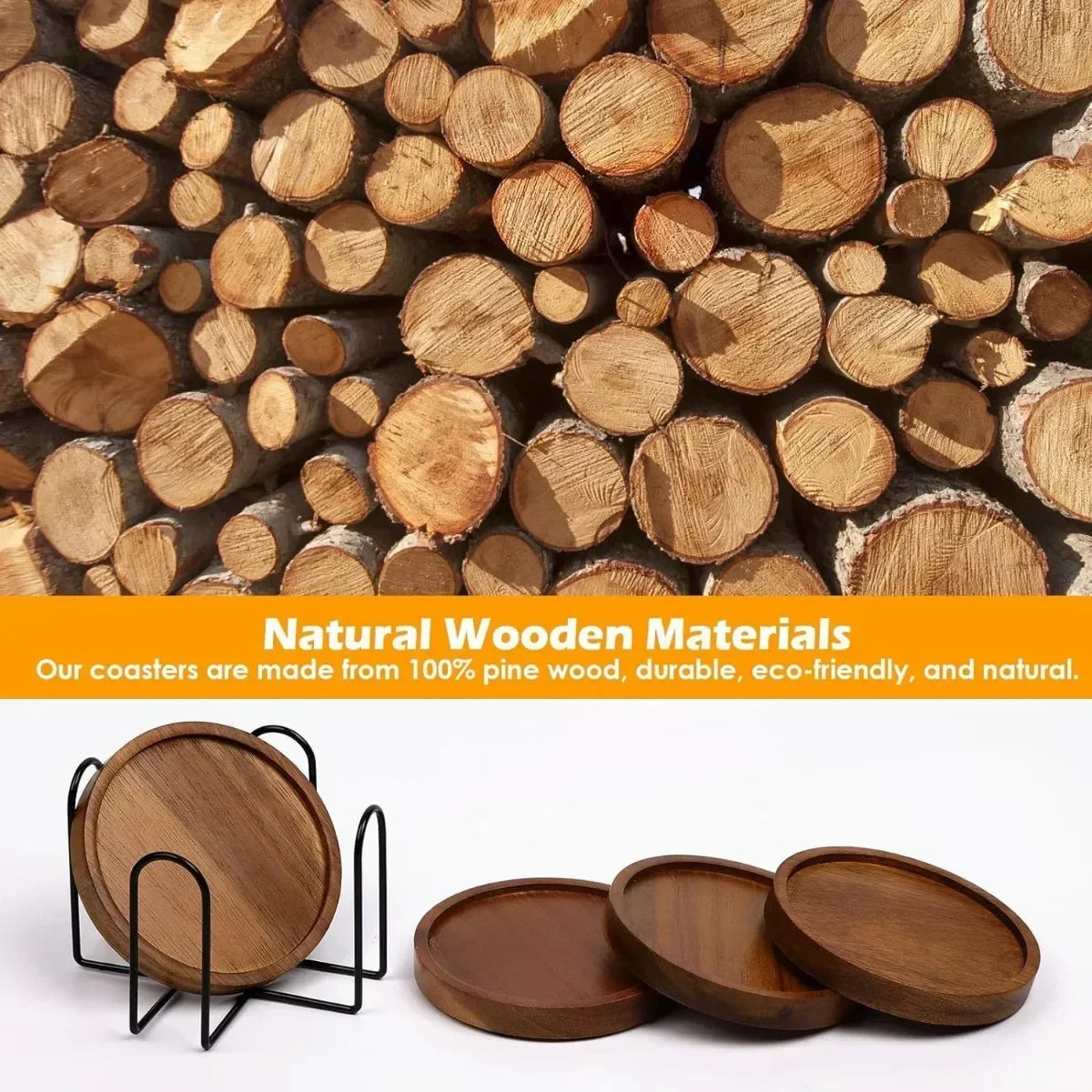 Coasters - Absorbent Wood Set