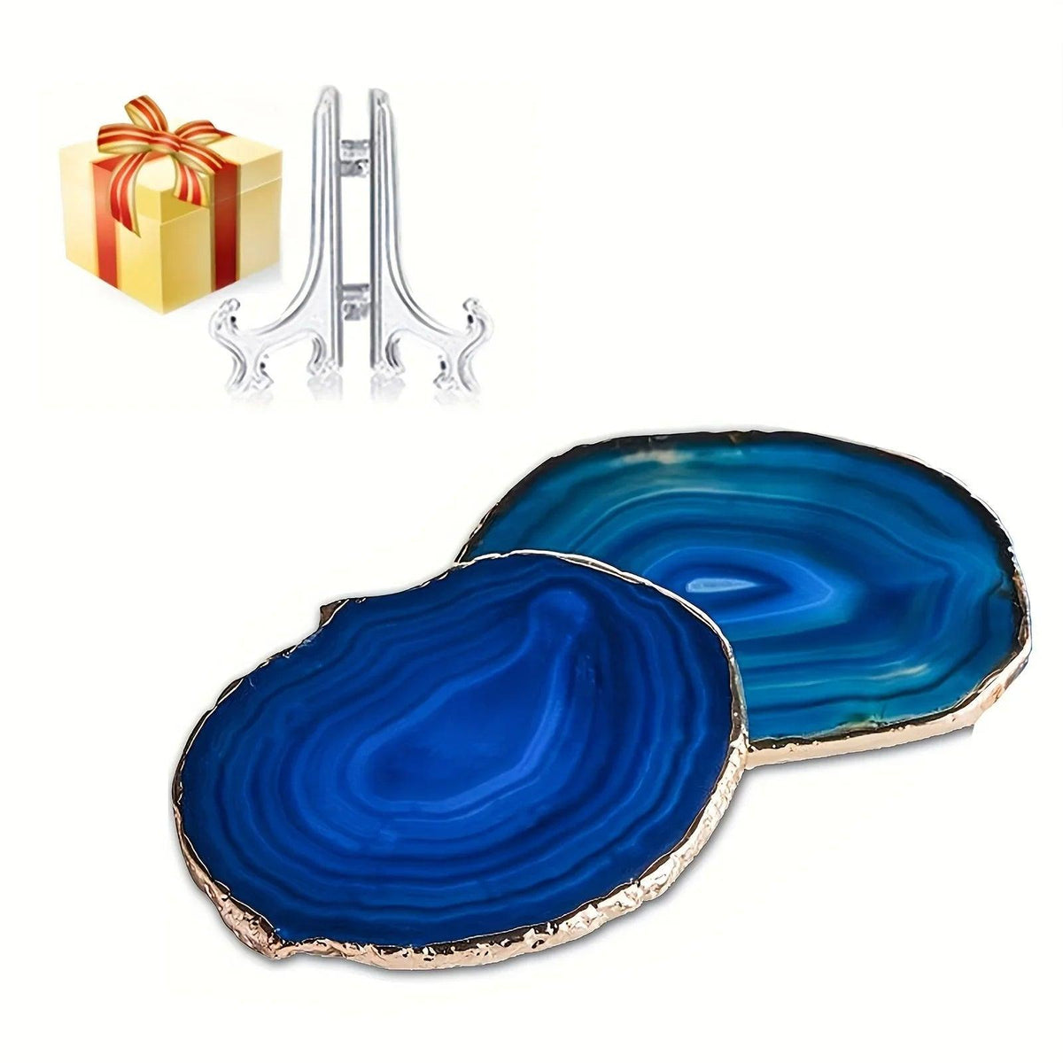 Coasters - Decorative Blue Agate 2pcs
