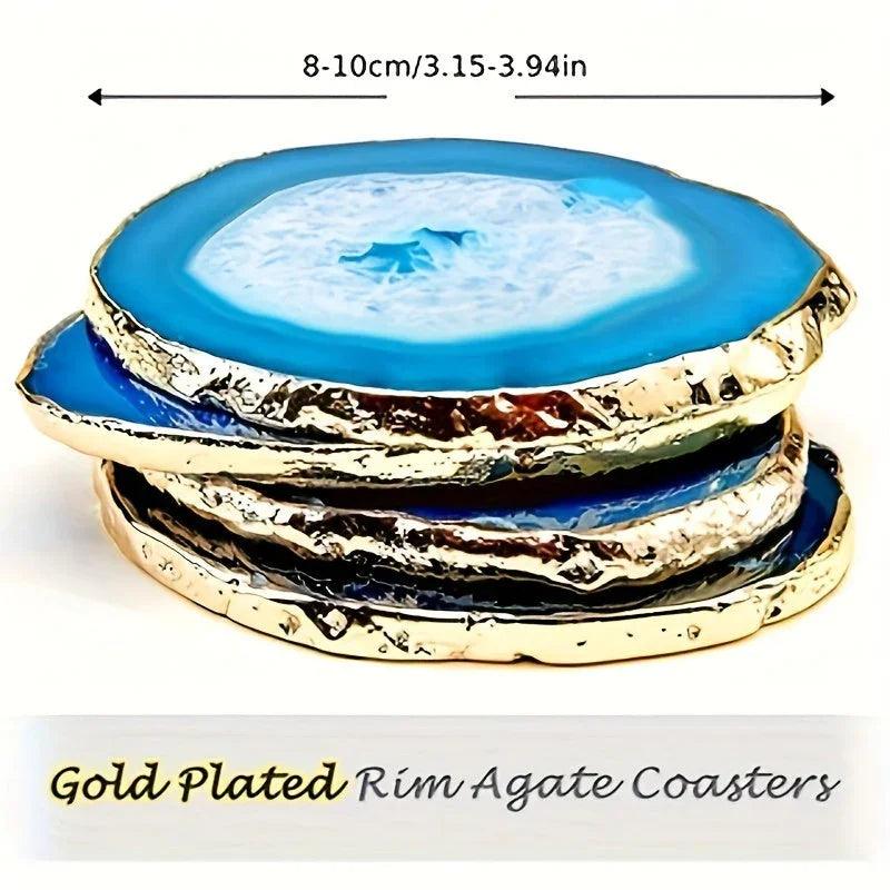 Coasters - Decorative Blue Agate 2pcs