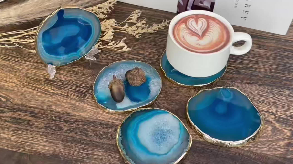 Coasters - Decorative Blue Agate 2pcs