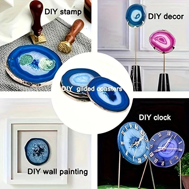 Coasters - Decorative Blue Agate 2pcs
