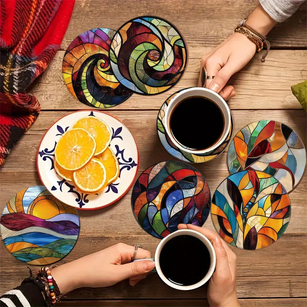 Coasters - Decorative Wood Set