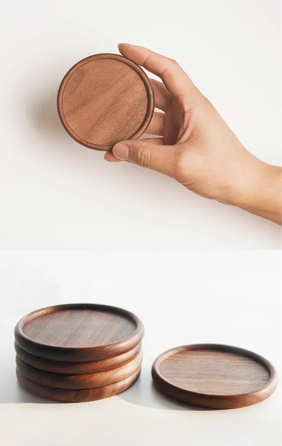 Coasters - Heat Resistant Walnut Wood Square