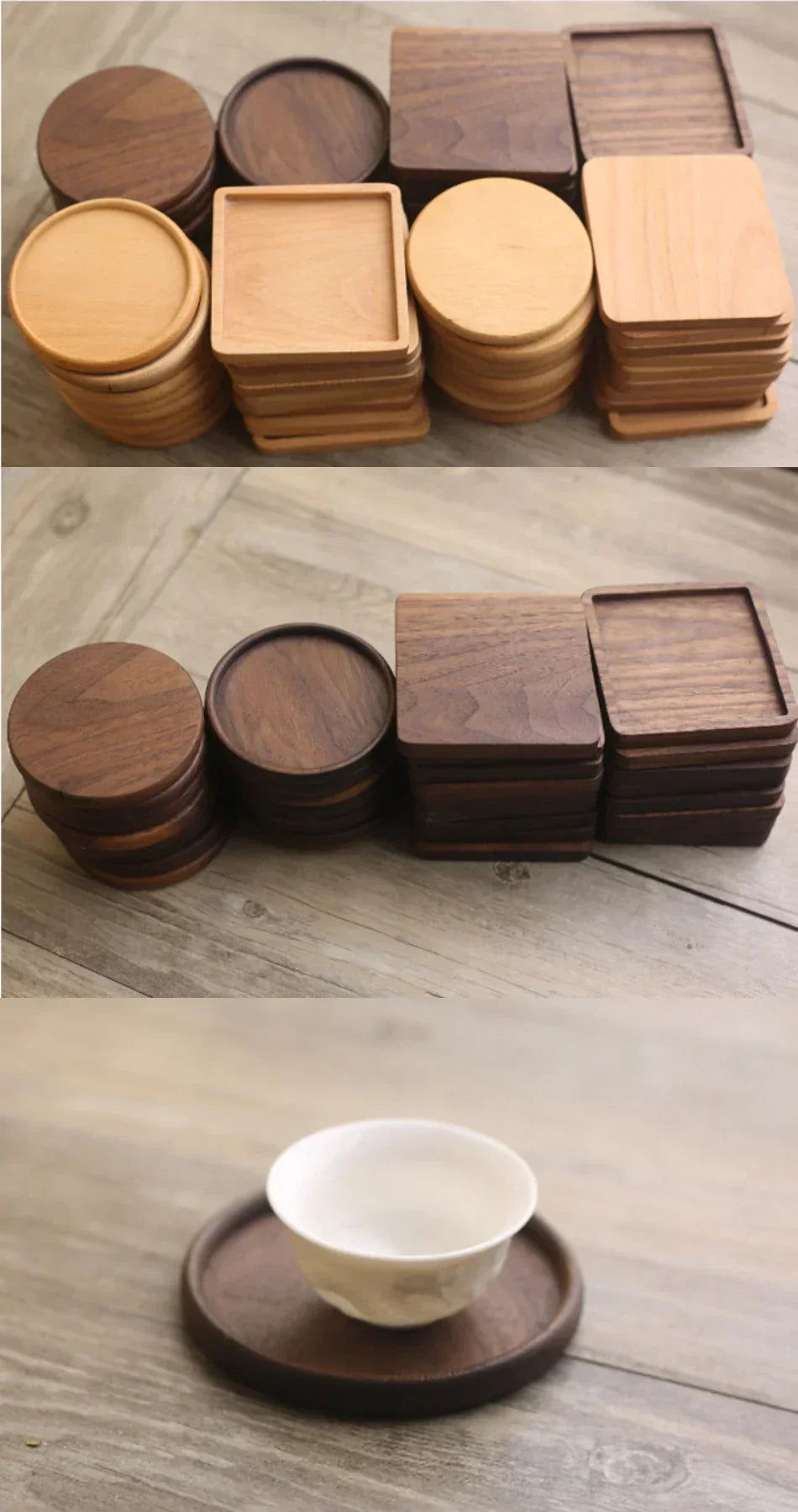 Coasters - Heat Resistant Walnut Wood Square