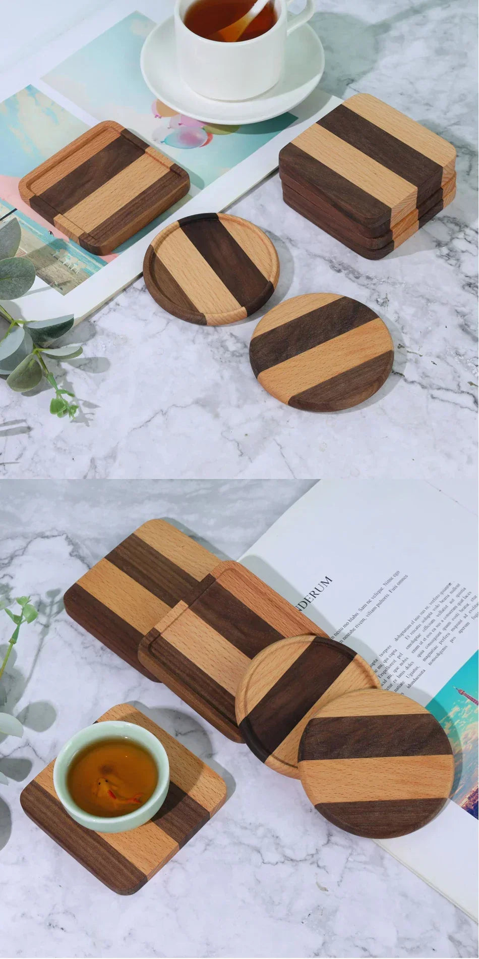 Coasters - Heat Resistant Walnut Wood Square