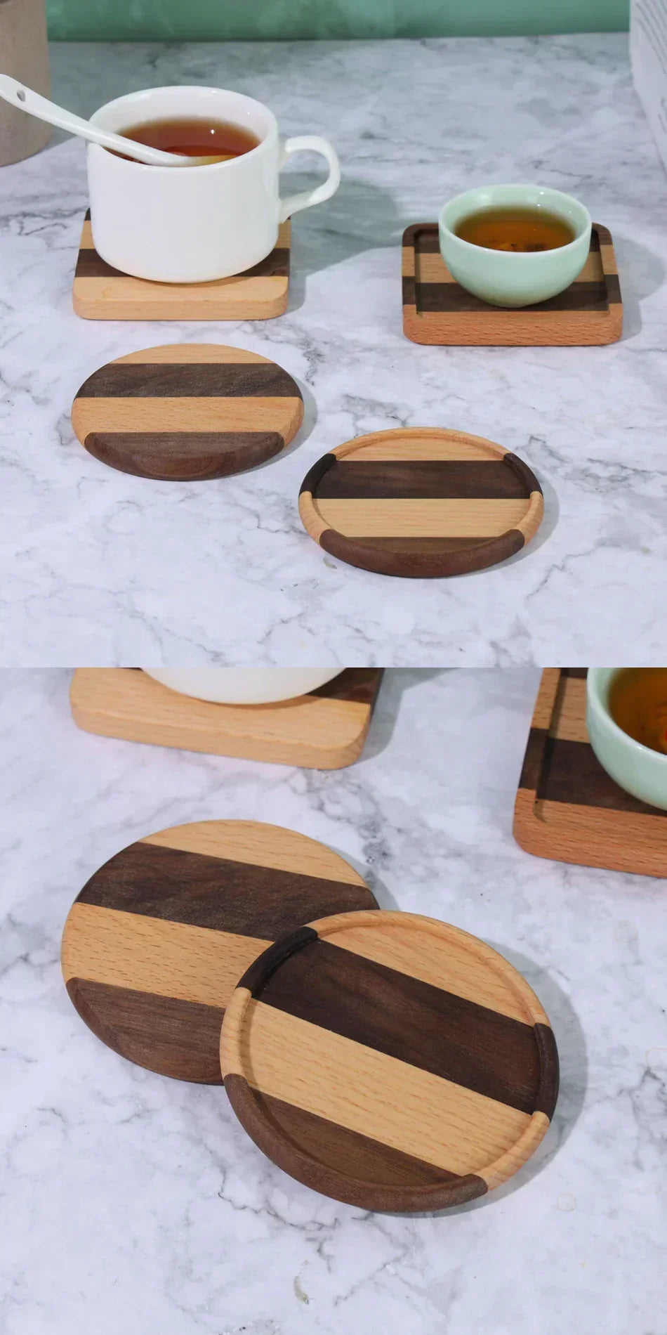 Coasters - Heat Resistant Walnut Wood Square