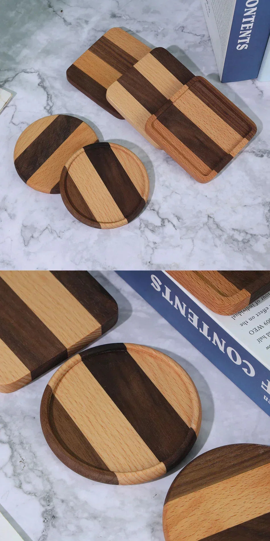 Coasters - Heat Resistant Walnut Wood Square