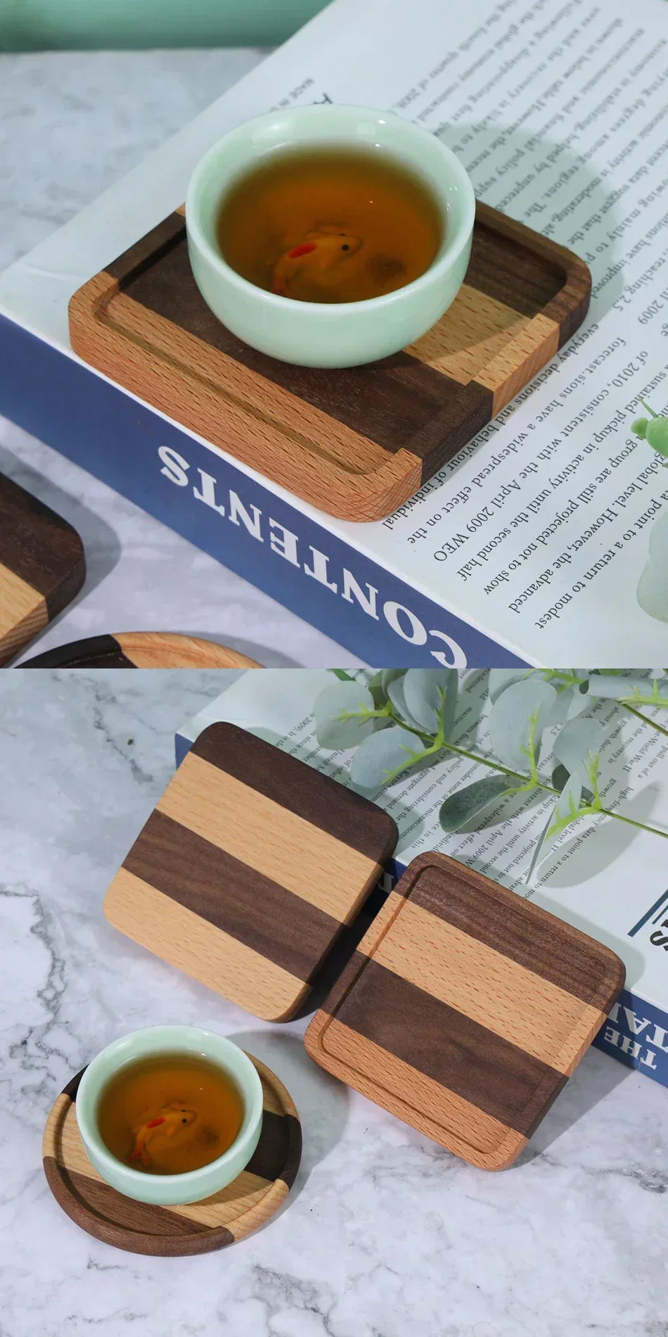 Coasters - Heat Resistant Walnut Wood Square