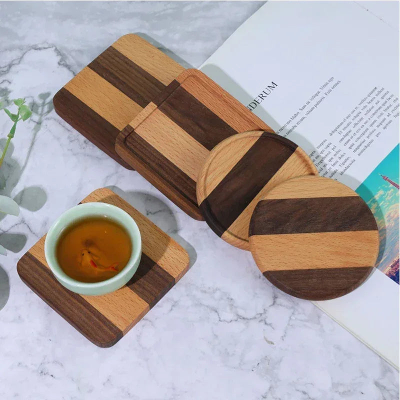 Coasters - Heat Resistant Walnut Wood Square