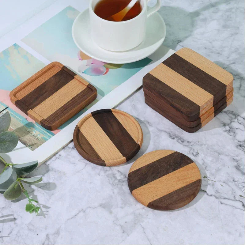 Coasters - Heat Resistant Walnut Wood Square