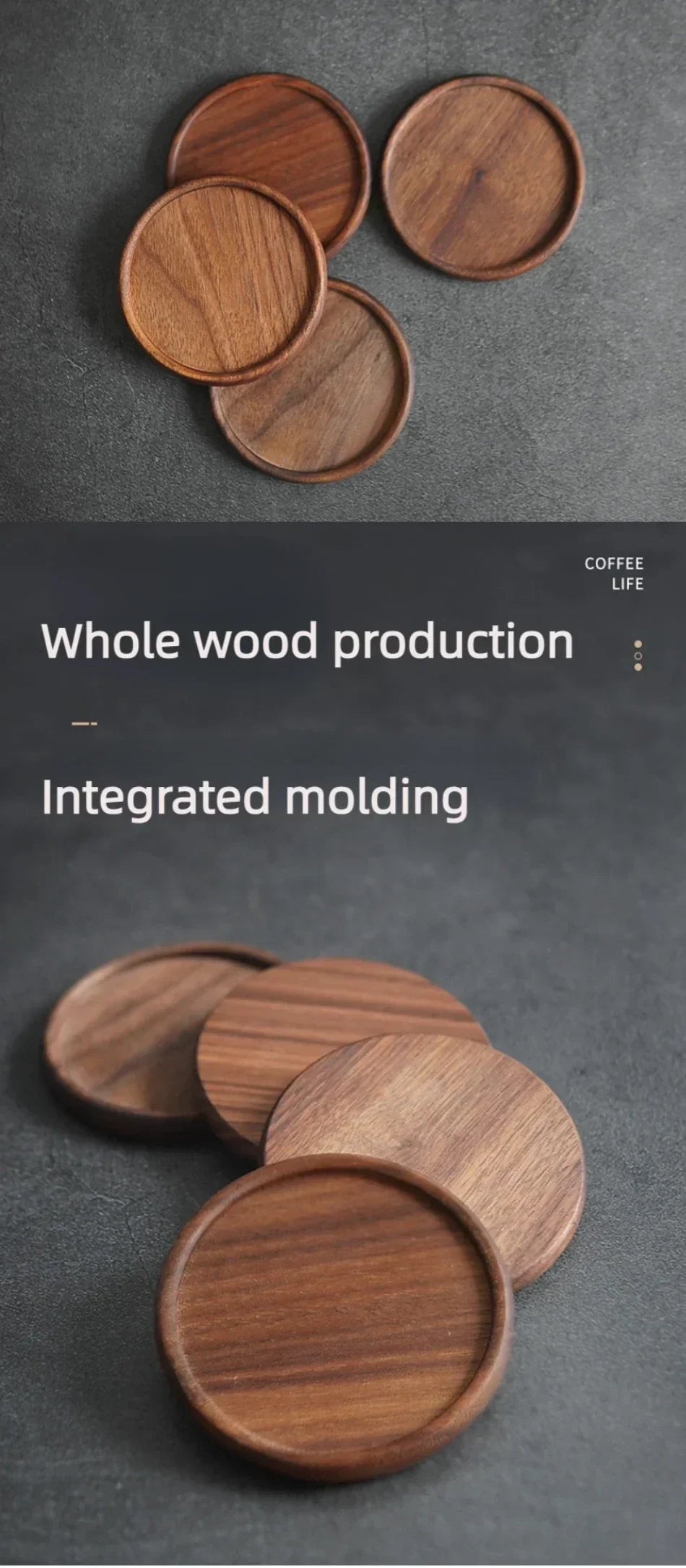 Coasters - Heat Resistant Walnut Wood Square