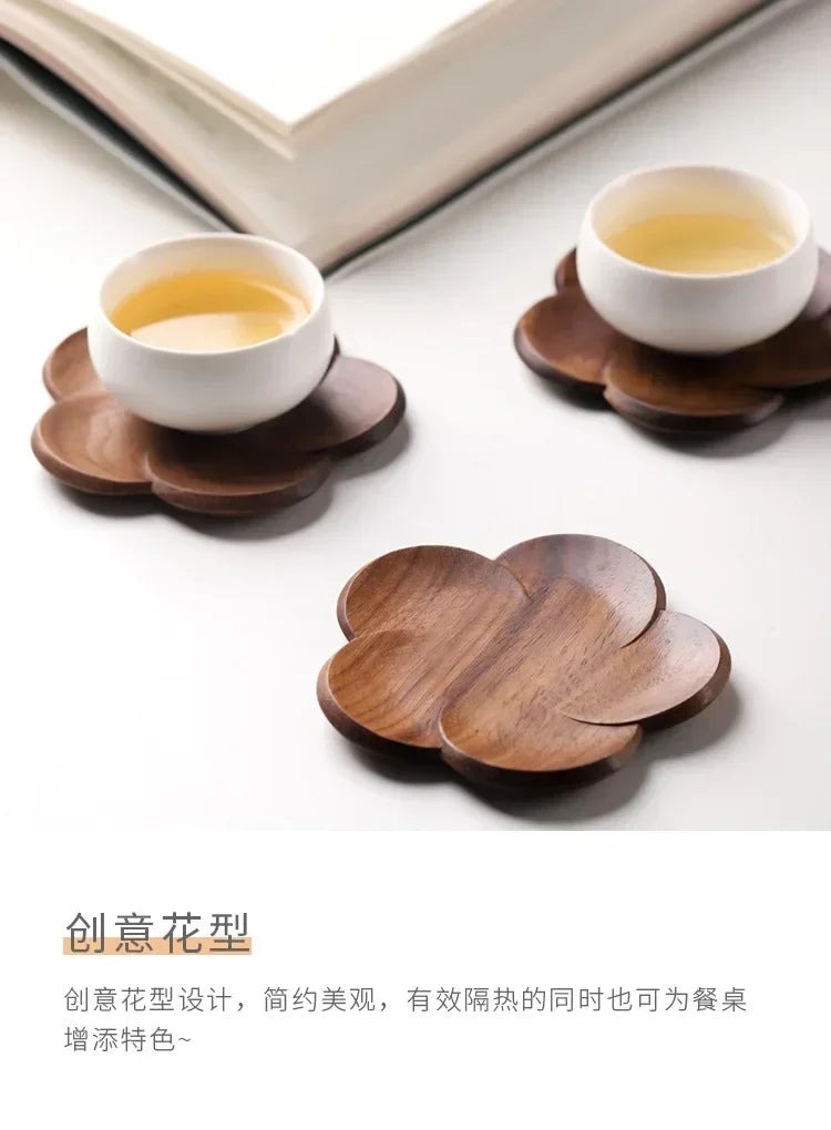 Coasters - Wooden Black Walnut Petal