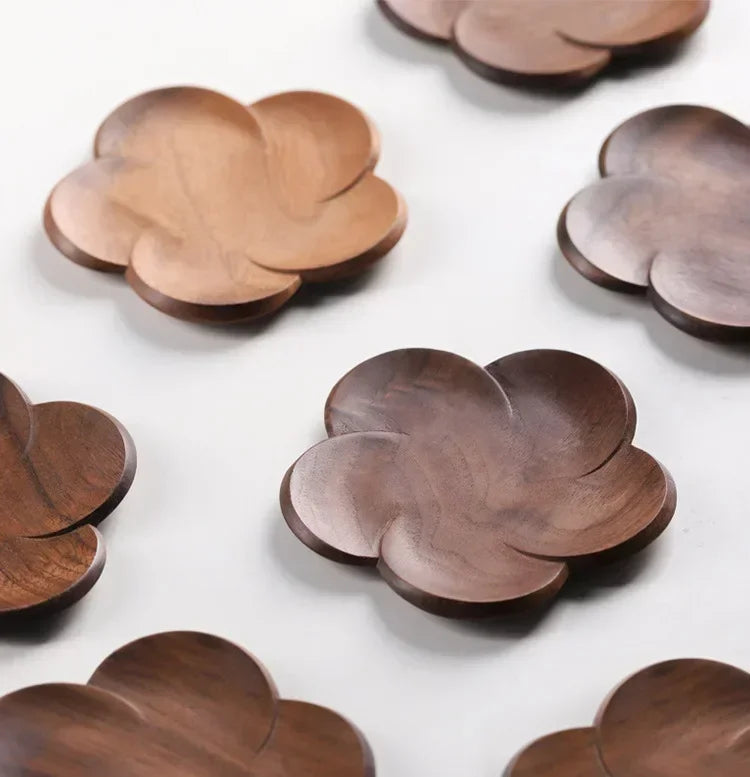 Coasters - Wooden Black Walnut Petal